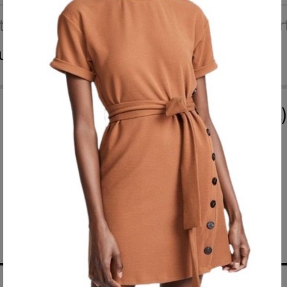 J.O.A. Dresses & Skirts - J.O.A. Brown Tie Front Sleeve Casual Dress